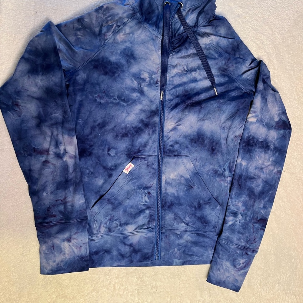 Juicy Couture Sport Y2K Blue Tie Dye Track Jacket Full Zip Women’s Small